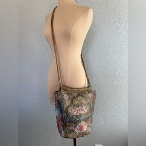 Vintage Jane Yoo Wearable Art Leather Crossbody Bag